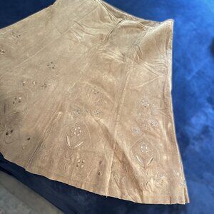 Tan 100% leather Skirt